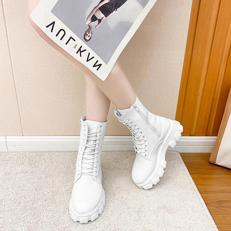 Women's Martin Ankle Boots With Thick Sole And Side Zipper_voghion.com