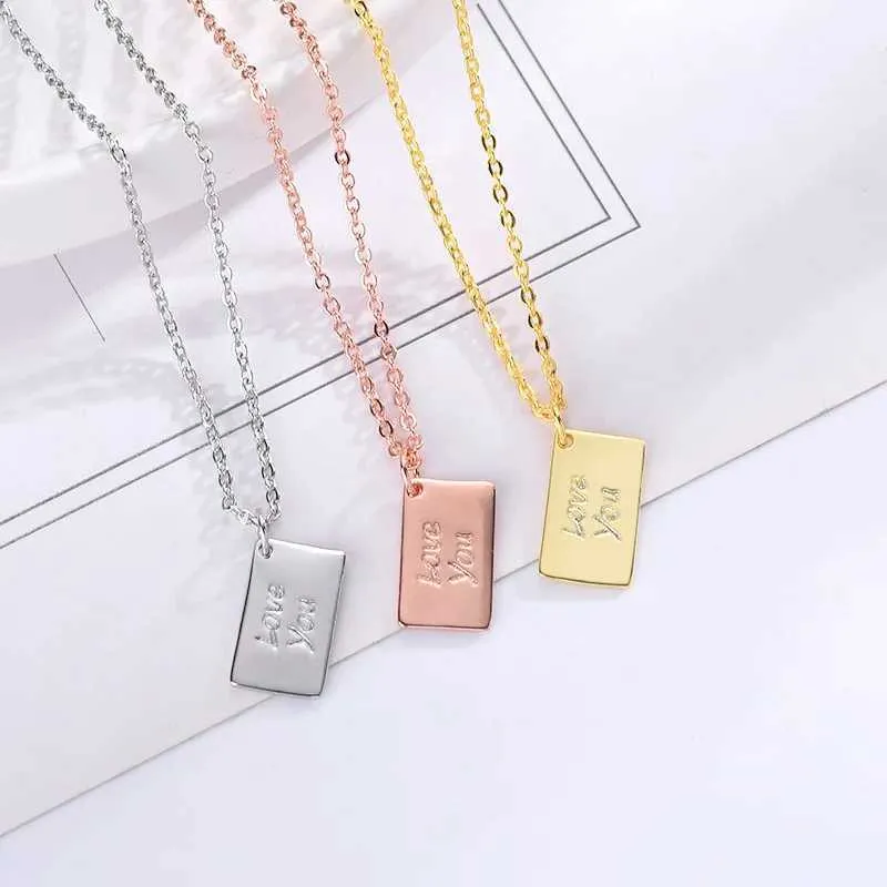 Envelope Locket Necklace With Rose Gold Secret Message Pendant_voghion.com