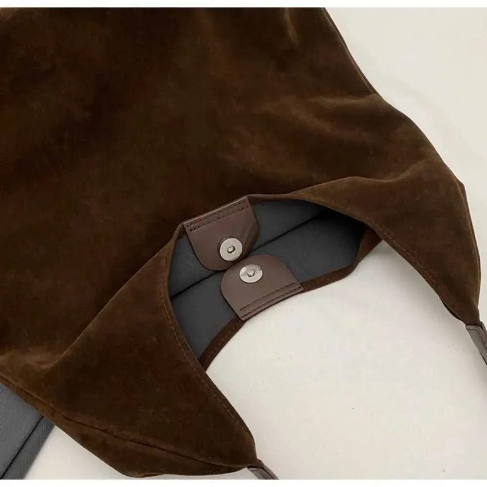 Jesenska in zimska vintage ženska torba za čez ramo z veliko prostornino iz semiša, enobarvna, preprosta in vsestranska, z vedrom, Ba241212_voghion.com