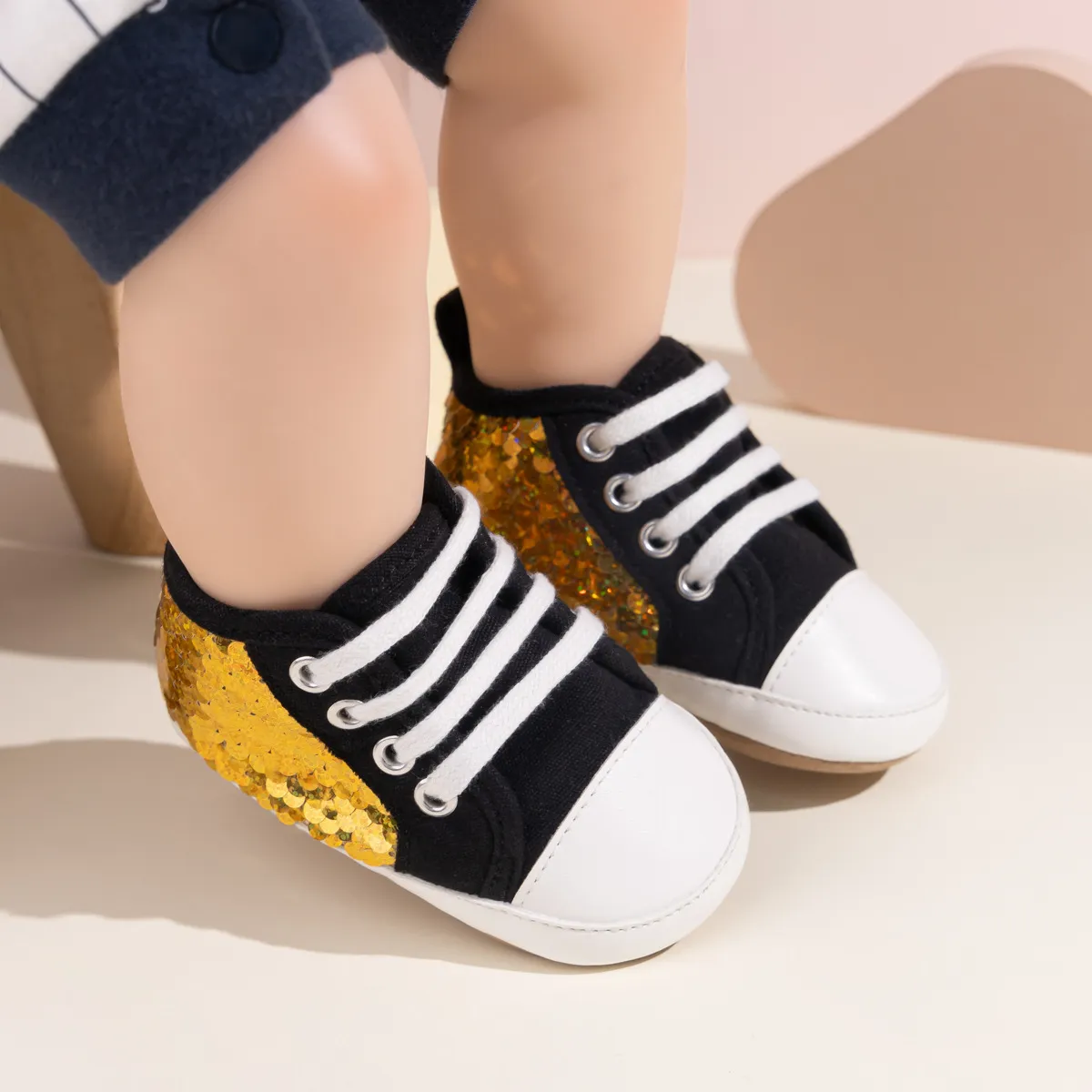 Mode Pailletten Baby Turnschuhe High Top Anti Slip Weiche Sohlen Infant Junge Mädchen Littlesprouts Kleinkind Gummi Bequem_voghion.com