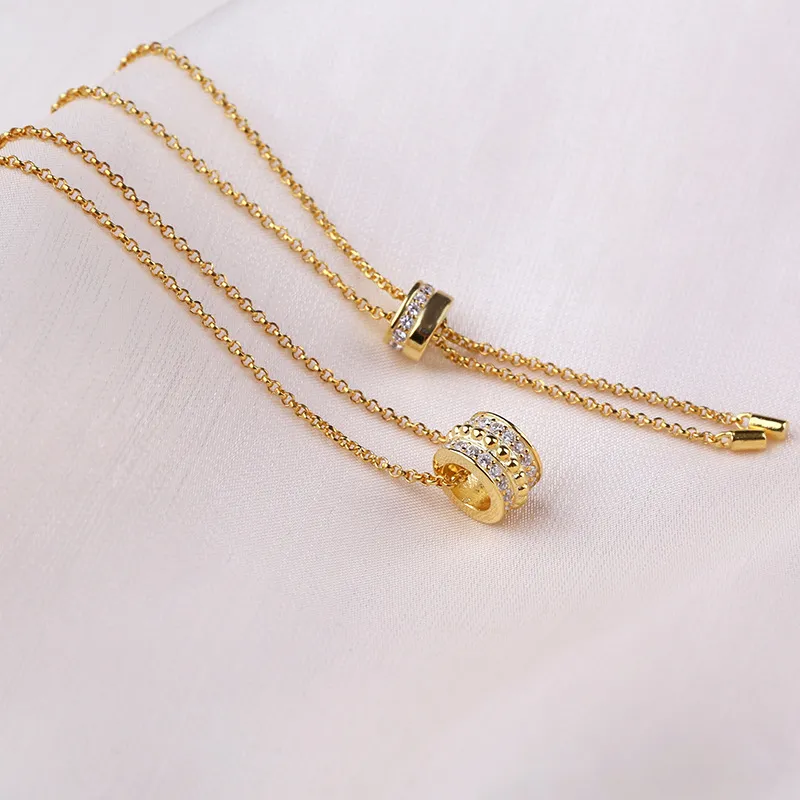 Collier La Belle Epoque en Argent Sterling Couleur Or Jaune avec Mini Créole Annea Micro Zircone Cubique Femme_voghion.com