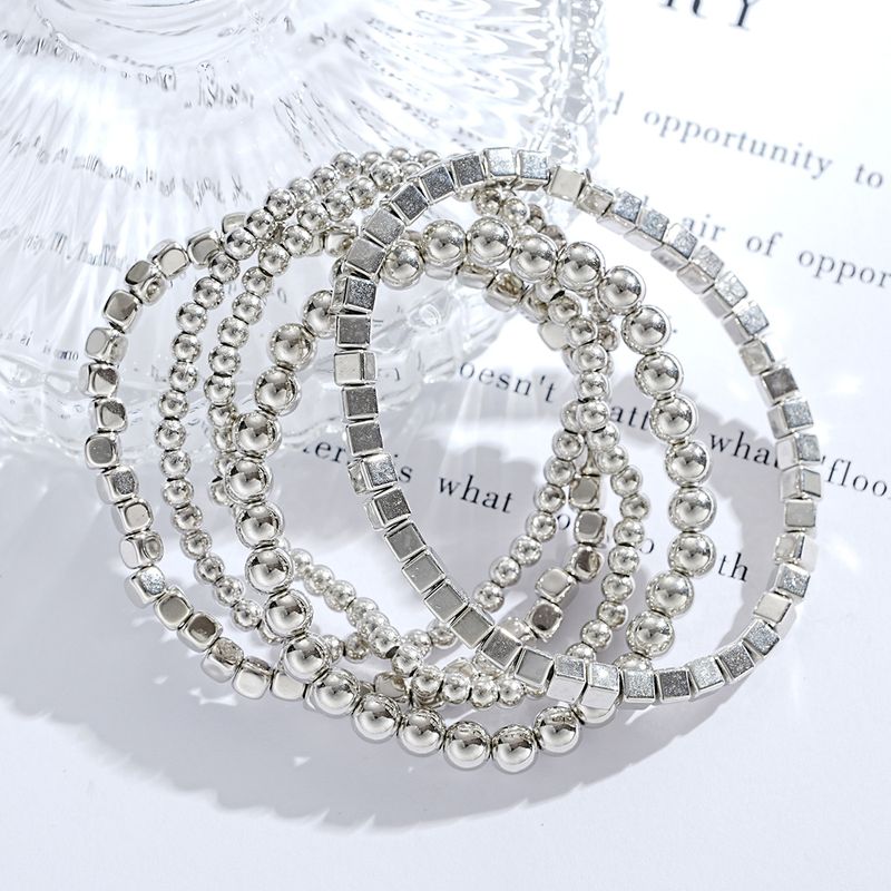 Semplice stile classico, braccialetti unisex in lega di perline di colore solido_voghion.com