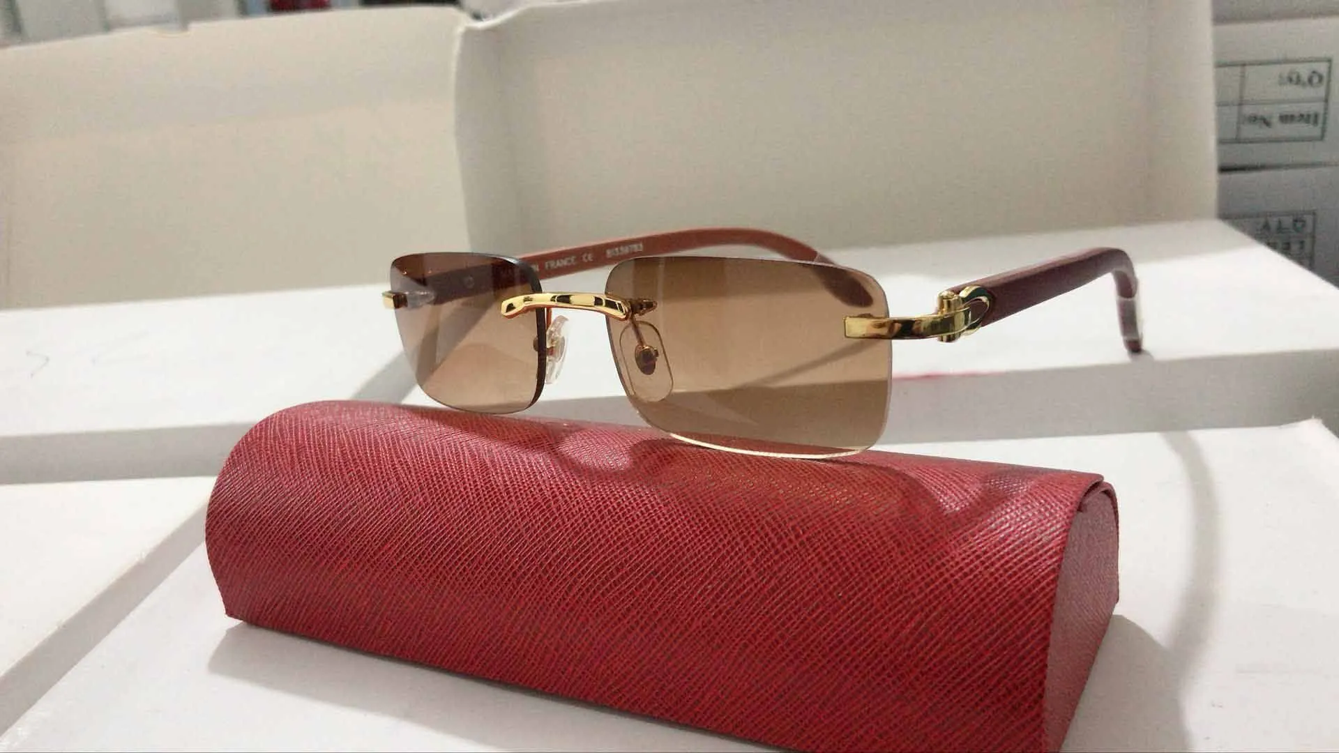 Designersonnenbrille Herren Eckig Vintage Holzoptik Sonnenbrille_voghion.com