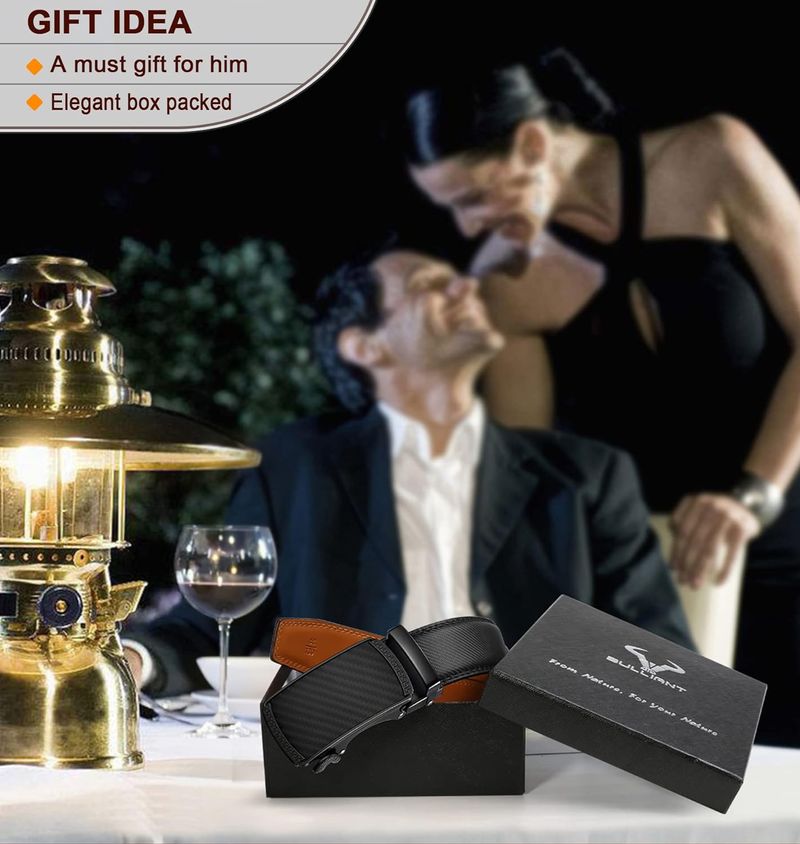 BULLIANT Gürtel, Schiebe-Ratschengürtel Geschenk Herren formelle Hose Hemd Oxford, auf Passform zugeschnitten_voghion.com