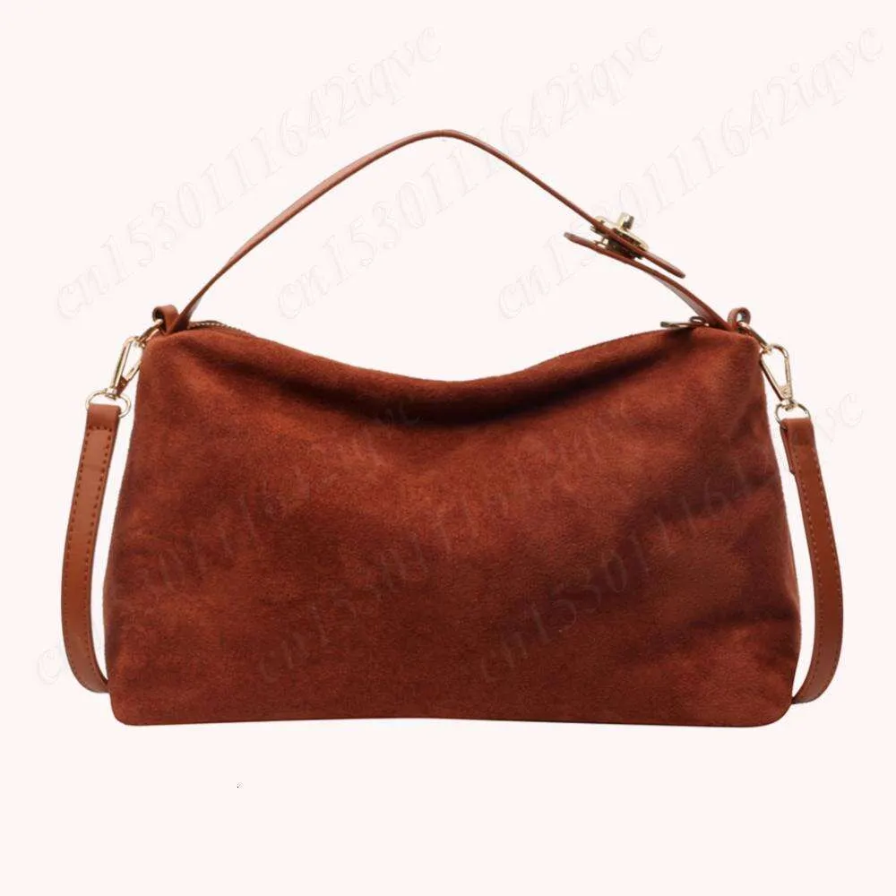 Borsa a tracolla in pelle scamosciata da donna, tracolla regolabile, hobo con tasca interna, pochette, borsa a mano con cerniera_voghion.com
