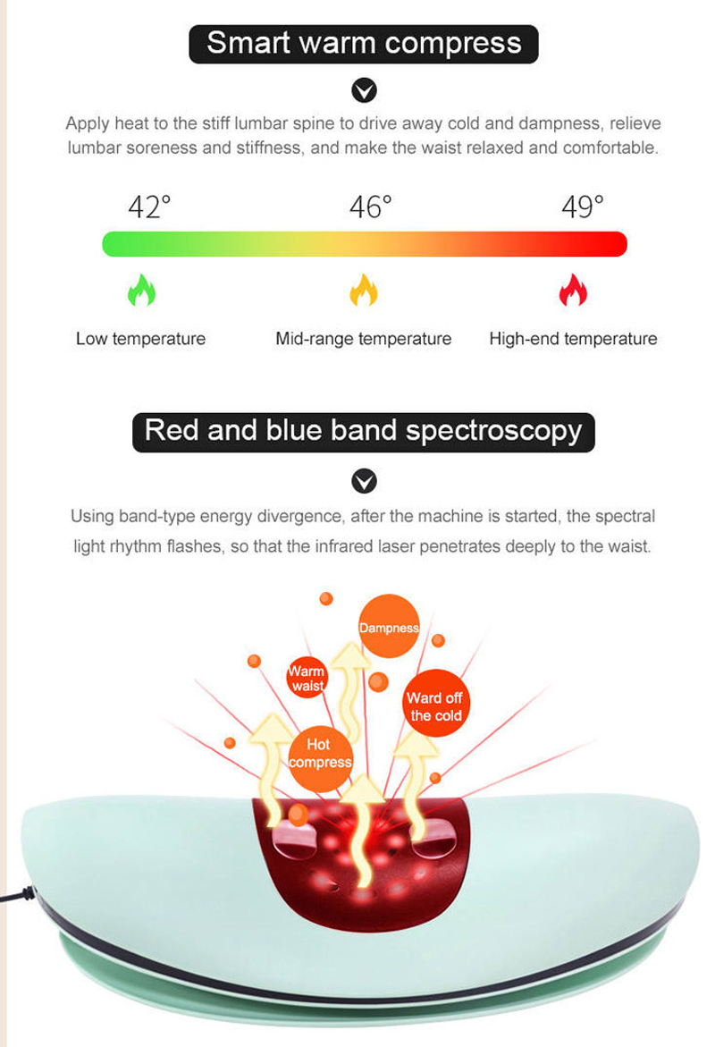 Tração lombar elétrica massageador de cintura inflável compressa quente costas maca cervical suporte massagem pressão de ar dor relaxar_voghion.com
