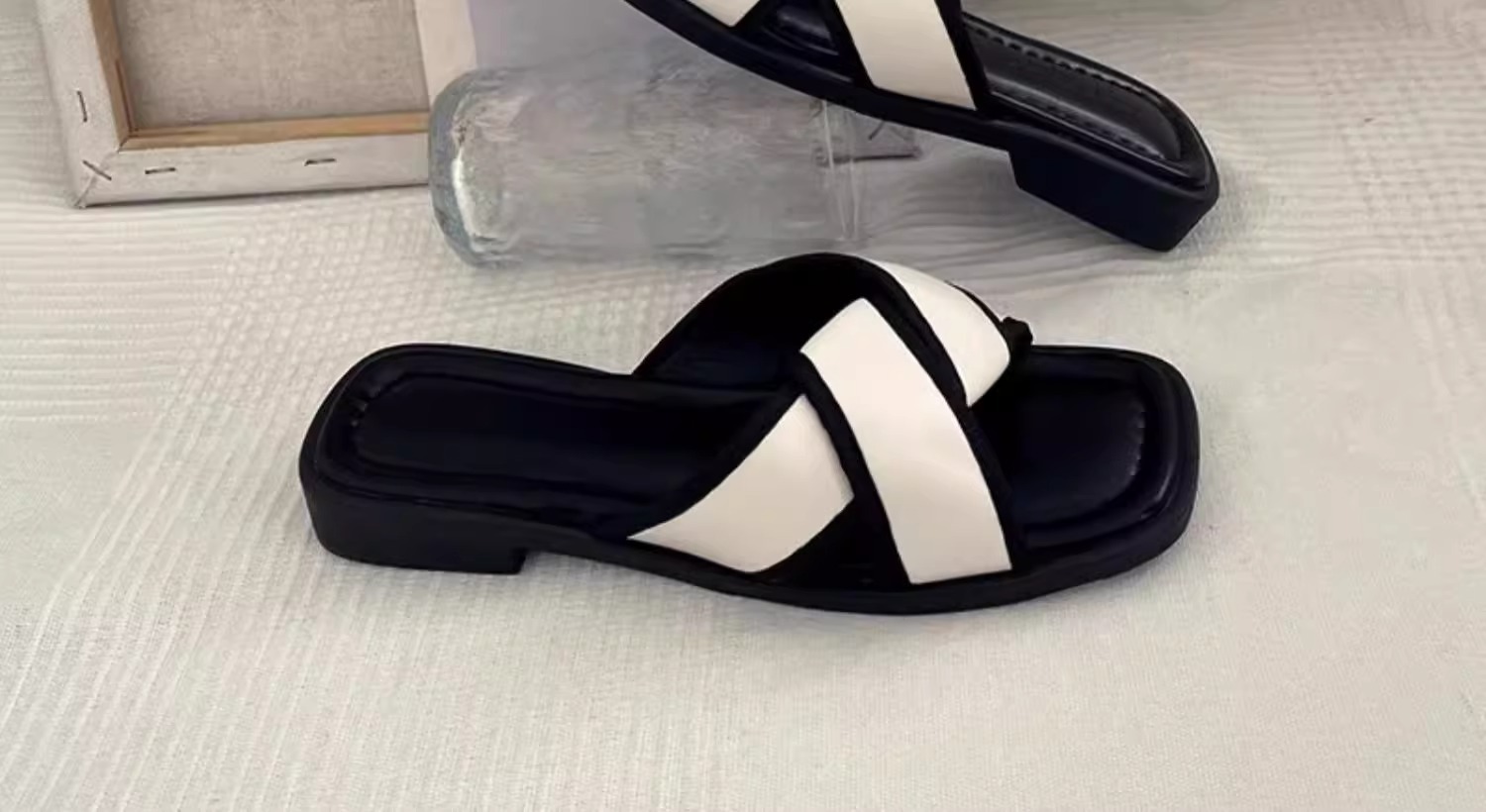 Pantofole estive da donna con fondo piatto antiscivolo alla francese, alla moda, per il tempo libero, per tutti i giorni, squisite e comode._voghion.com
