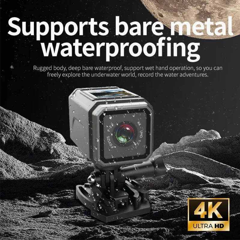 4K HD Portable Sports Mini Action Camera With Hotspot WiFi Waterproof Camera, Motorcycle And Bike Driving Recorder 1.3" Screen_voghion.com