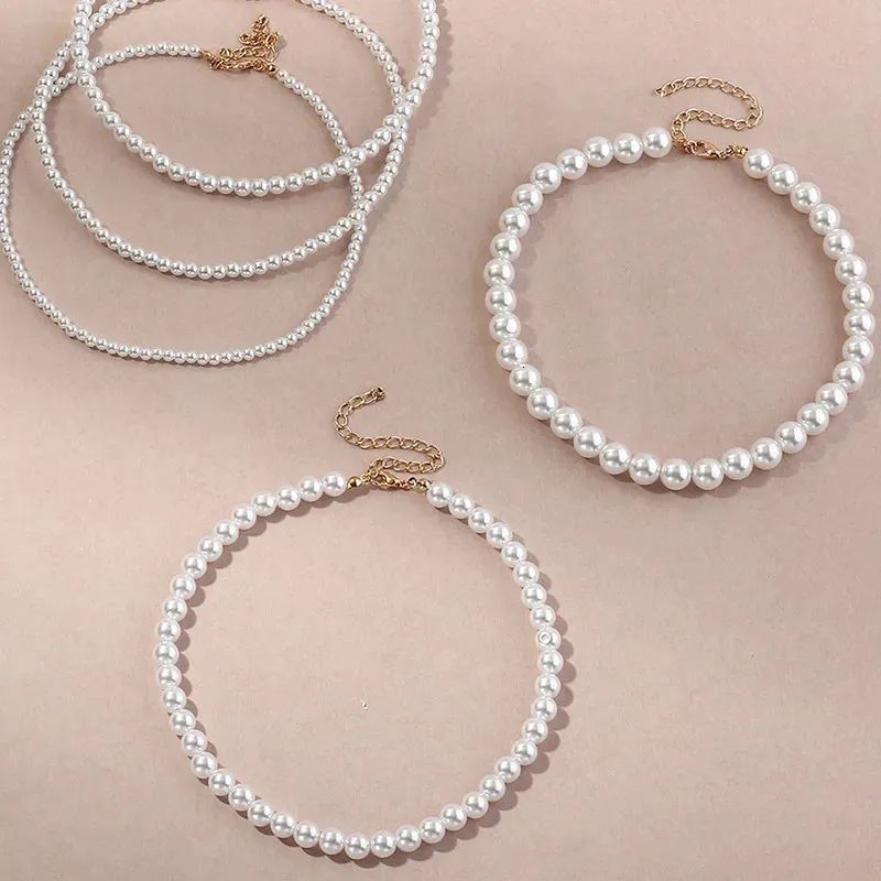 Necklaces Vintage Style Simple 6MM Pearl Chain Choker For Women Wedding Love Shell Pendant Necklace Fashion Jewelry_voghion.com