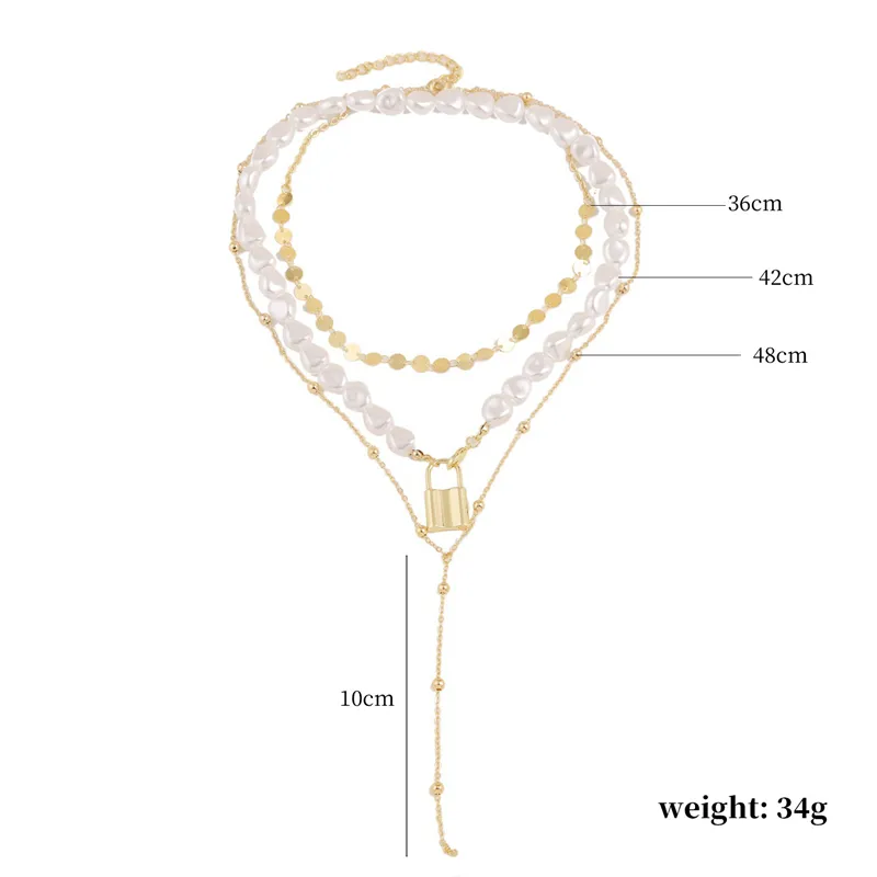 Collane con ciondolo Collana con catena di perle Doppia nera Amore Ritratto Farfalla Conchiglia Strass Rotondo Per donne Ragazza Regalo_voghion.com