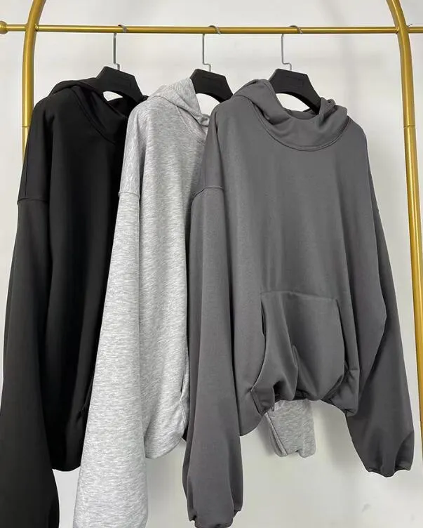 Herren Einfarbig Doppellagig Übergroßer Reißverschluss Baumwolle Retro Hochwertiger Hoodie Frühling/Sommer Casual Streetwear R250219_voghion.com