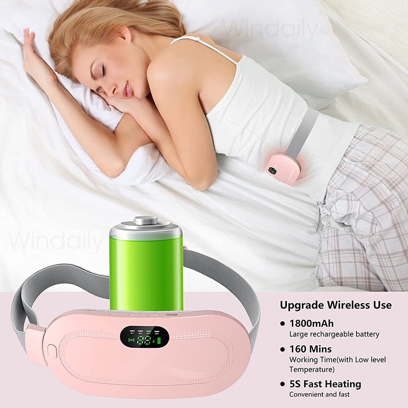 Beauty Care shop Heating Electric Menstrual Pad Smart Warm Palace Belt Abdominal Belly Vibration Massager Period Pain Relief Wa_voghion.com
