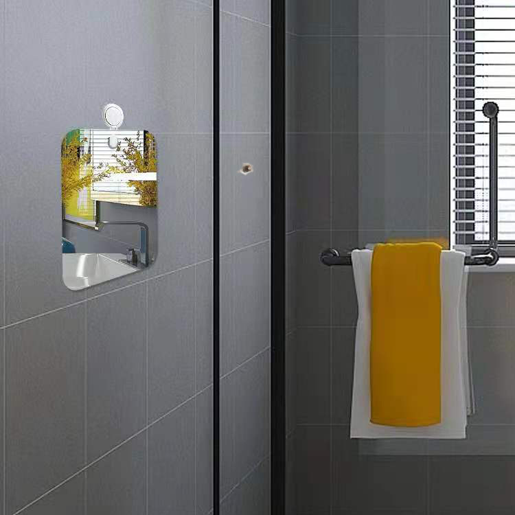Specchio antiappannamento in acrilico per il bagno, per la doccia, per la rasatura, antiappannamento, per il bagno, da viaggio, con ventosa a parete, per uomini e donne, 13*17 cm_voghion.com