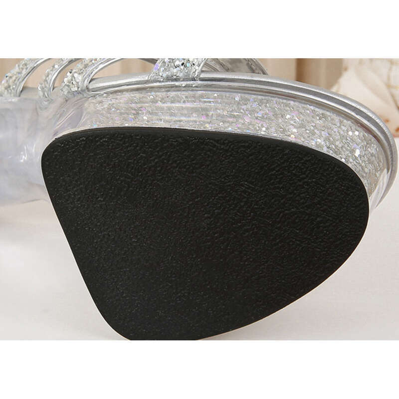 25 Nuovo Fondo di Cristallo Estivo Trasparente Piattaforma Impermeabile Super Tacco Hentian Alto Rotondo Testa Cinturino Fresco Trascinare Sexy_voghion.com