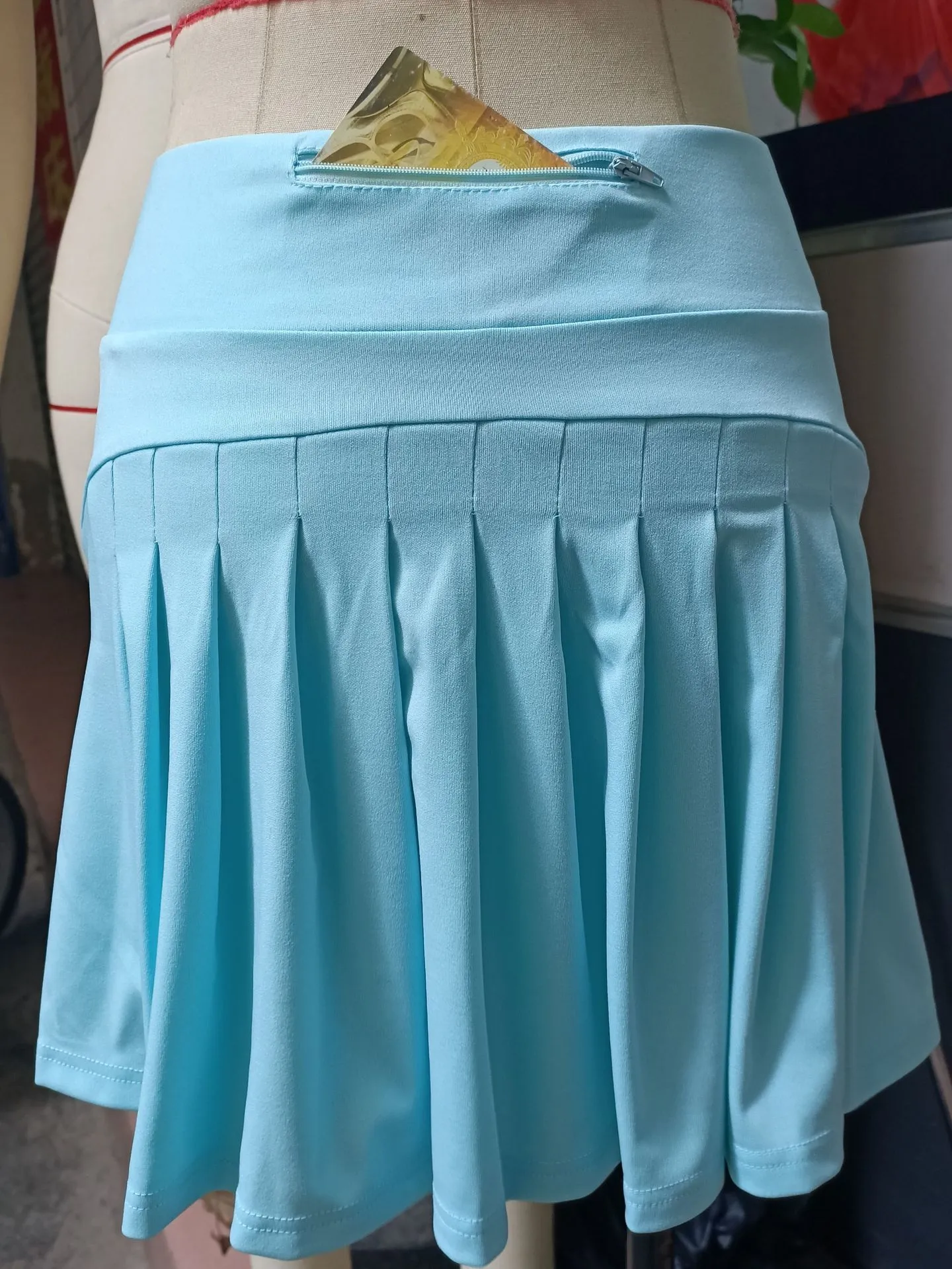 Tennis Skirts Pleated Yoga Skirt Gym Clothes Women Running Fiess Golf Pants Shorts Sports Back Waist Pocket Zipper_voghion.com