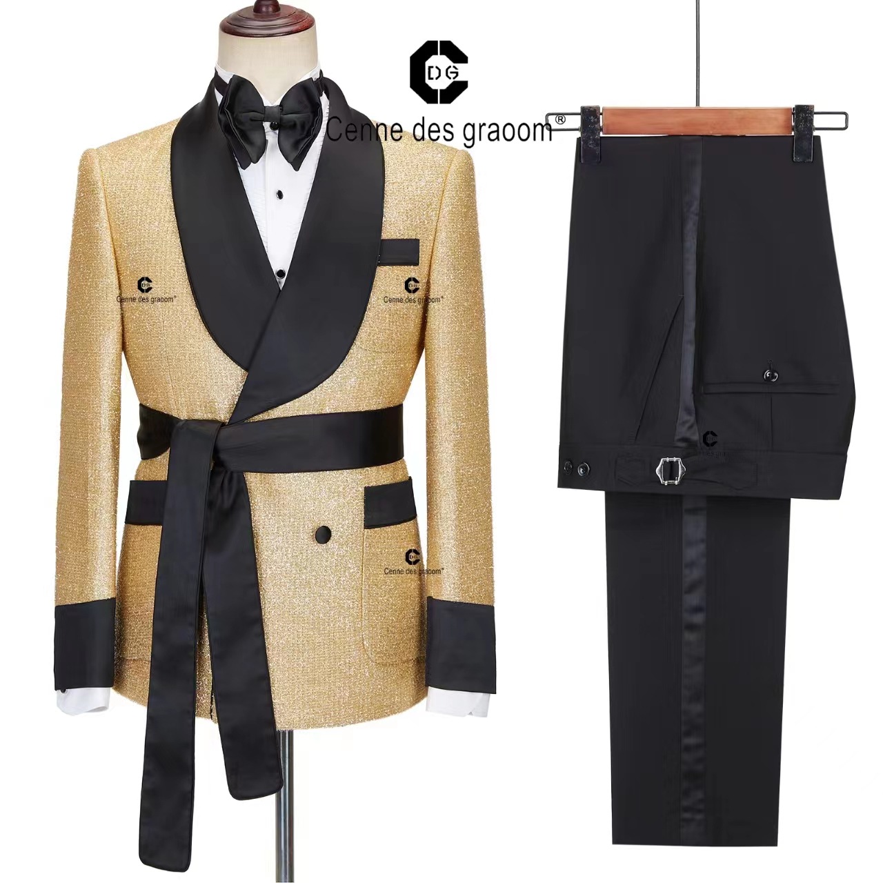 Costume 2 pièces pour homme, Cardigan d'automne, petit costume, ceinture