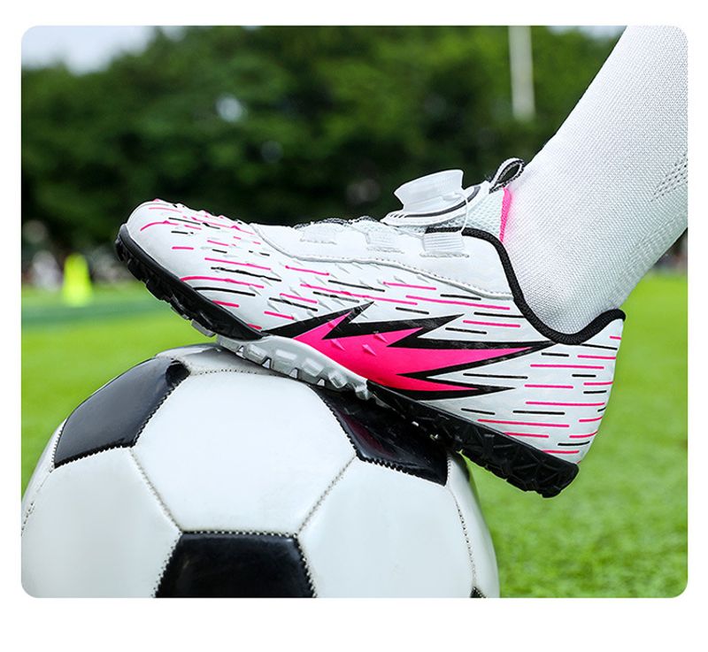 Binbinniao grenzüberschreitende, drehbare Schnalle, atmungsaktive Fußball-Sportschuhe für Kinder mit gebrochenen Nägeln, für den Innenbereich, Grastraining_voghion.com