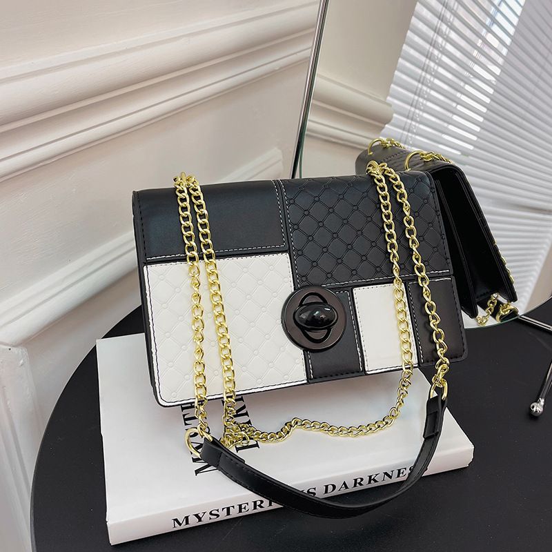 High-End-Tasche für Damen 2023 neue modische Schulter-Umhängetasche Kontrastfarbennähte große Kapazität kleine_voghion.com