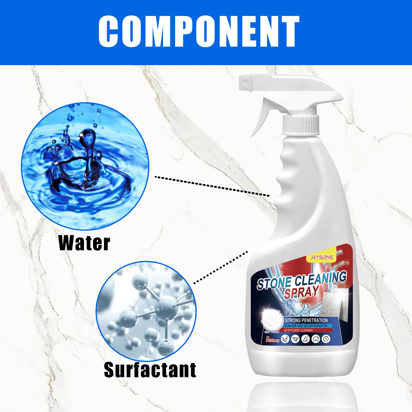 Jaysuing Stone Cleaning Spray, Domestic Kitchen Marble Tile Decontamination Repair Scratch Cleaner_voghion.com