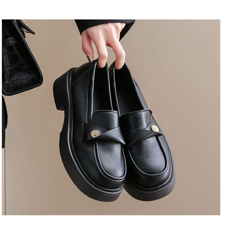 Marjorie Frühling Neue Stil Kleine Größe Mary Jane Schwarze Lederschuhe_voghion.com