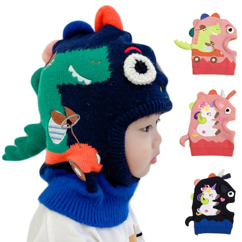 Berretti N7YD Per Pony/Dinosauro Sciarpa Invernale Lavorata A Maglia Completo Copricapo Passamontagna Antivento Attività All'aria Aperta Sport Baby Gi_voghion.com