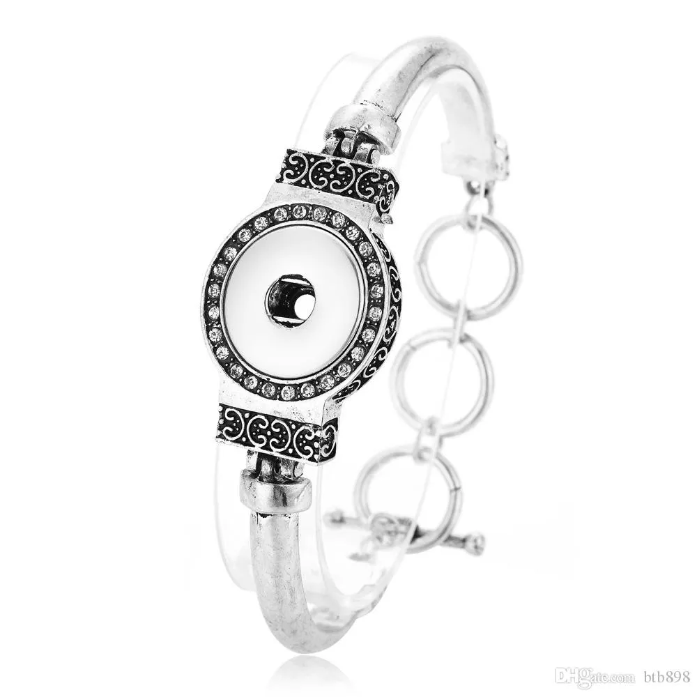 Bracelets à breloques Bouton-pression Bijoux Bracelet Bracelet en métal réglable Interchangeable Couleur mixte Envoi gratuit_voghion.com