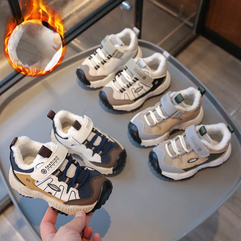 Fashion Design Boys Sneakers 2024 Winter Warm Kids Outdoor Walking Hiking Happysteps Toddler Children Casual Sports_ecoleips.com
