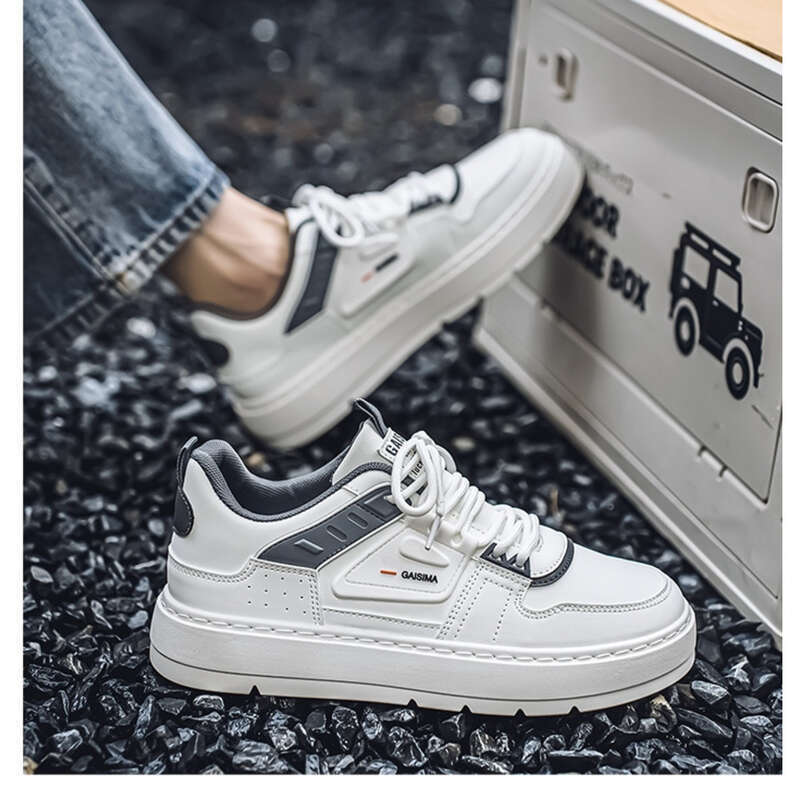 Men's Shoes Leather Style Whiteboard Sneaker Casual_voghion.com