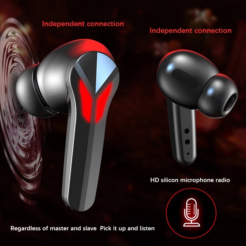 J13 TWS Cuffie da gioco wireless Bluetooth con display digitale, bassa latenza, riduzione del rumore, auricolari E-Sport con microfono_voghion.com