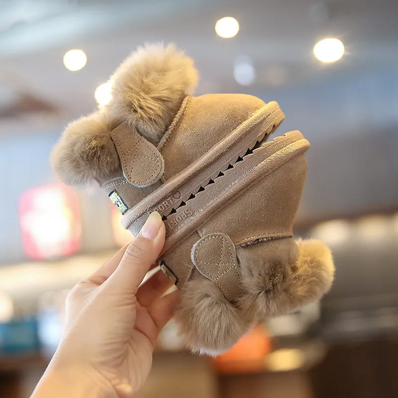 Toddlers Fur Snow Boots Infant Baby Winter Warm Soft Plush Booties Boys Girls Classic Brand Design Slip-on Furry Bota_voghion.com