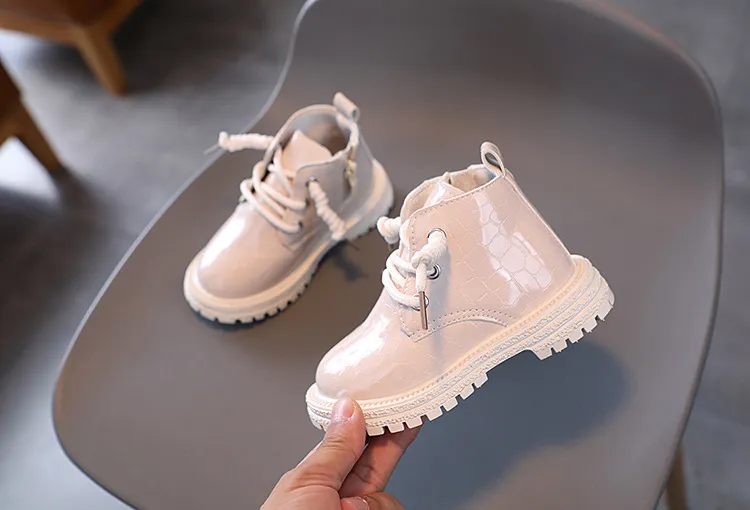 Toddler Girls Crocodile Pattern For Autumn Winter Fashion Children Shoes Littlesprouts Kids Boy Boots Black Beige Size_voghion.com