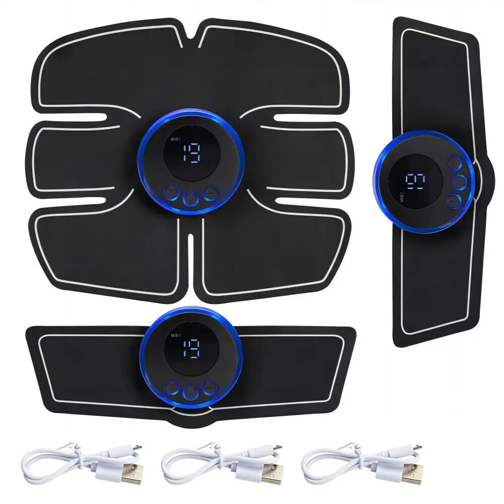 Adhesivo para abdominales Ems de Beauty Care Shop, estimulador muscular eléctrico, USB ASTE, masajeador corporal para bajar de peso, inalámbrico, LCD_voghion.com