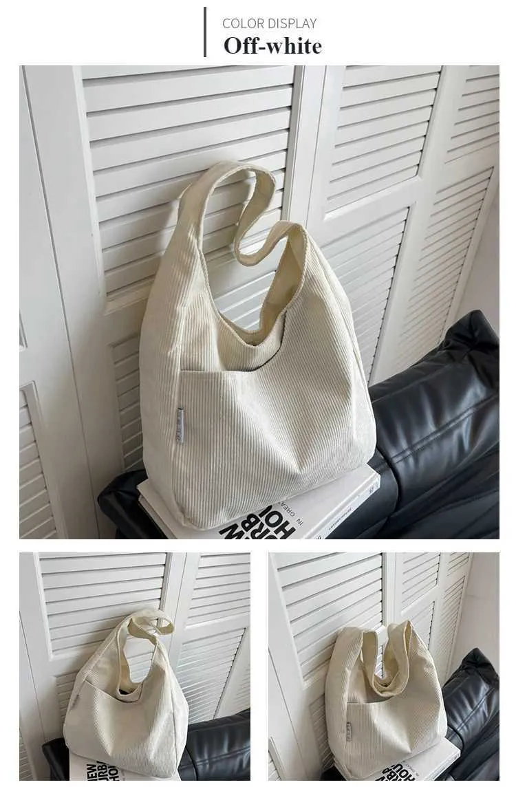 Canvas Shoe Corduroy è una borsa da designer semplice e casual di grande capacità progettata per la borsa da viaggio solida Wens_voghion.com