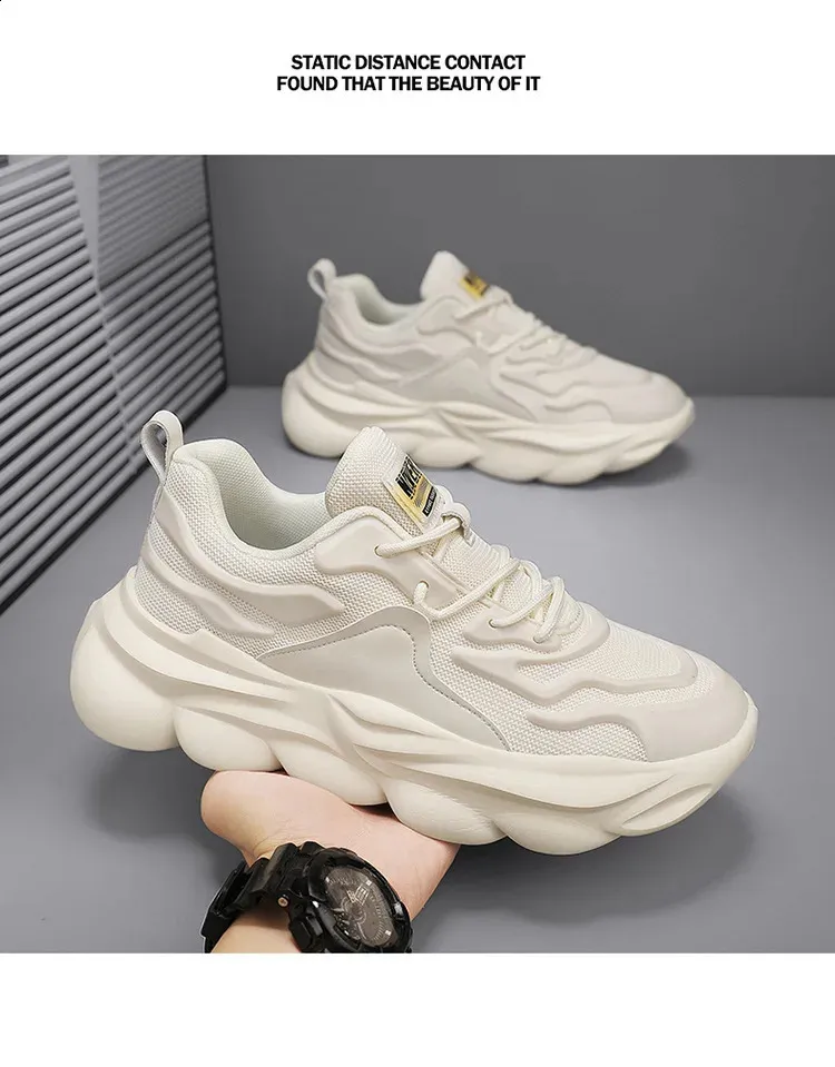 Versatile Spring Leisure Sport Running Sneakers Breathable Mens Lightweight Thick Bottom Trendy Shoes 241015_voghion.com