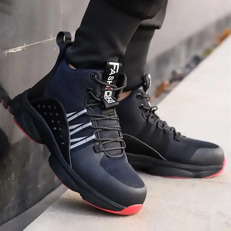 Werklaarzen voor heren Onverwoestbare veiligheidsschoenen Heren Stalen neus PunctureProof Sneakers voor 240613_voghion.com