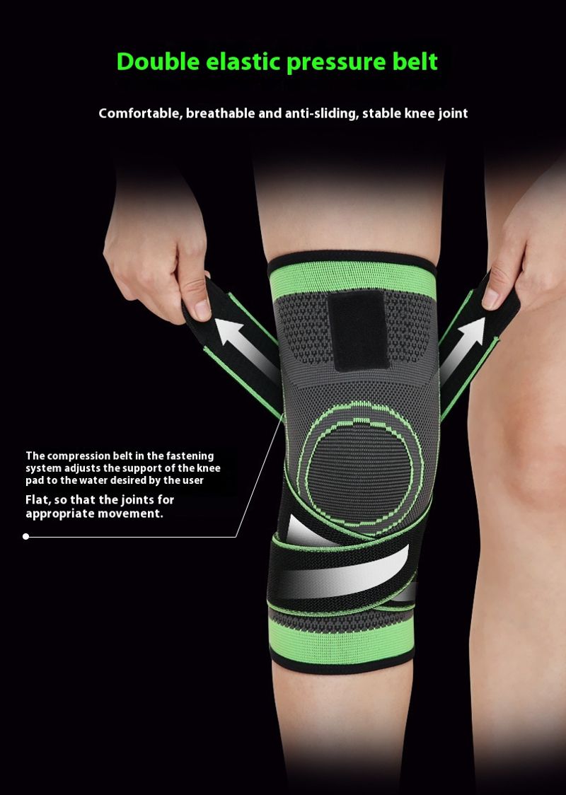 Ginocchiere sportive traspiranti in maglia per ciclismo, basket, corsa, outdoor con doppia cinghia di pressione per una maggiore resistenza_voghion.com