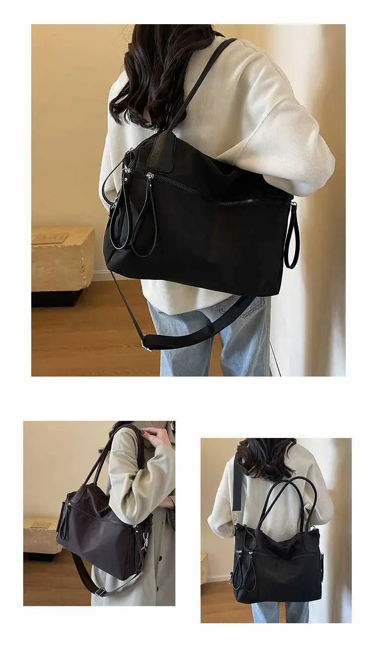 Sac à main en toile de nylon pour femmes, nouvelle tendance automne/hiver 2024, sac messager coréen décontracté de grande capacité, sac à main Y241011_voghion.com