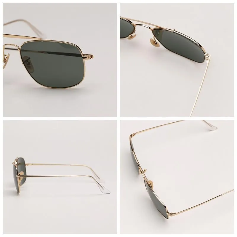 Quadratescht Metallrahmen Damen Hären Sonnebrëller Design Duebel Bréck Sonnebrëller Klassesch Outdoor Fuerbrëller Héich_voghion.com