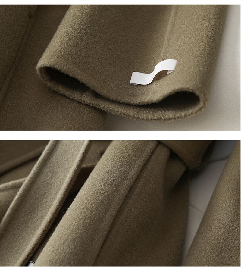 Women's Clothing large size slim women's medium and long new Korean woolen coat double faced cashmere_voghion.com