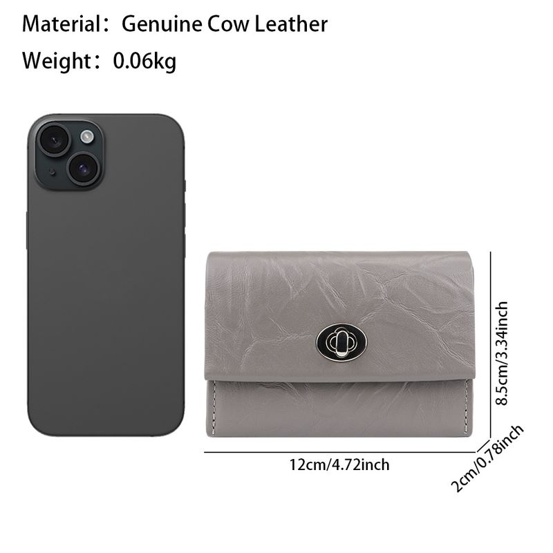 URBAN MASTER Einfarbiges Münzgeldbörse aus echtem Rindsleder für Männer und Frauen, Retro, lässiges Kleingeldfach,_voghion.com