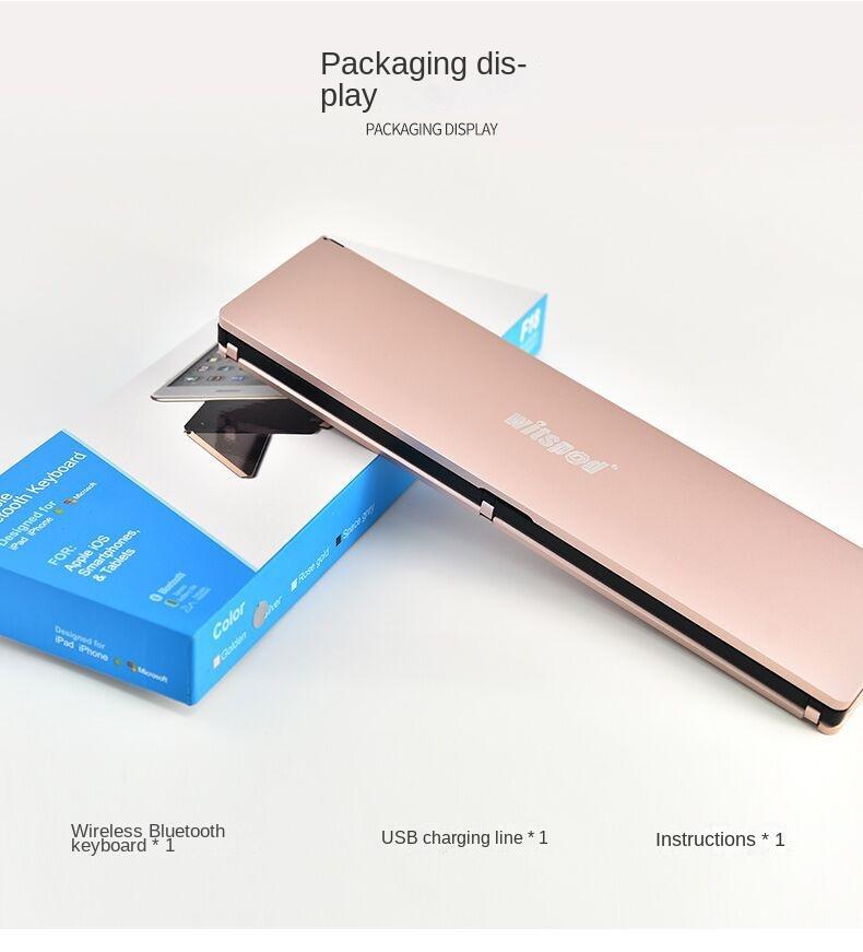 Mobile Phone, Tablet Computer, Three Systems, Universal Wireless Bluetooth Keyboard, Multimedia Folding Wireless Keyboard, Gifts_voghion.com