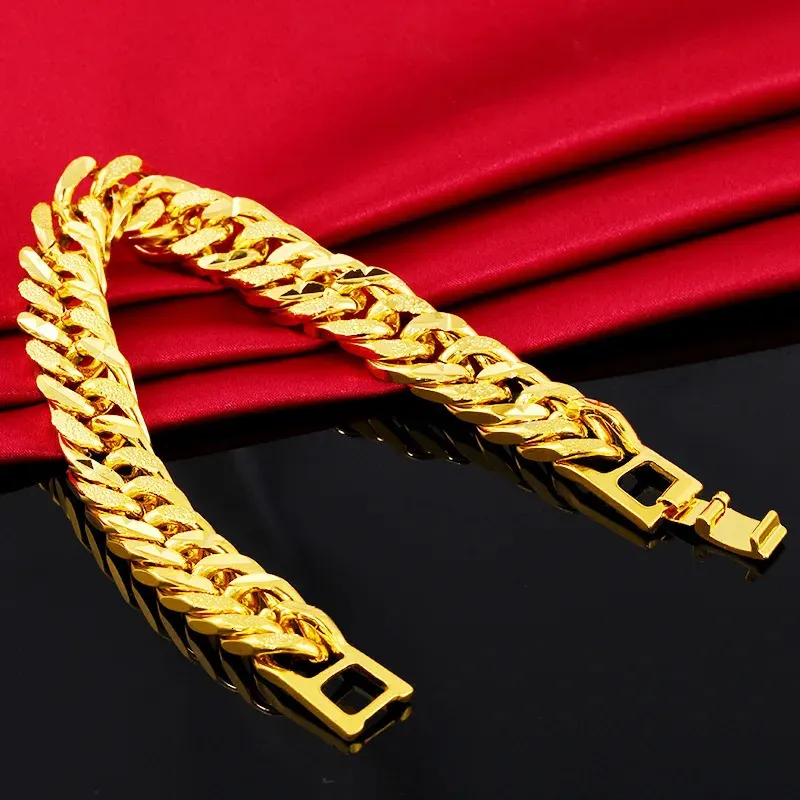 Bracciale a catena per donna e uomo gioiello dorato polso_voghion.com