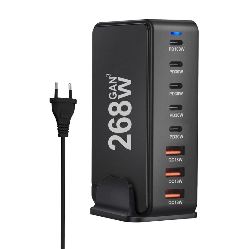 Încărcător de birou multifuncțional de mare putere, 240W GaN Multiport 268WPD, nou_voghion.com