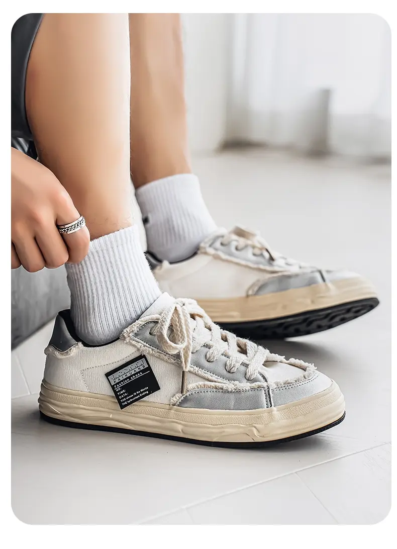 Męskie buty płócienne VASIBAEN, nowy styl na lato 2026, uniwersalne koreańskie buty sportowe na grubej podeszwie, idealne dla studentów_voghion.com