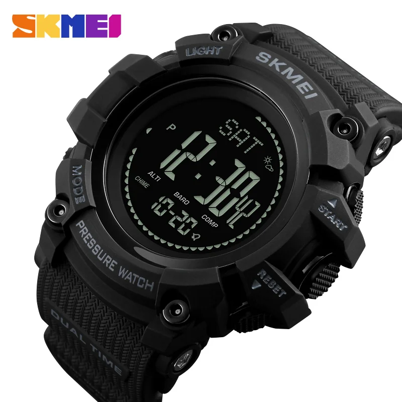 Mens Digital Sports Watch Waterproof Altimeter Weather Tracker_voghion.com