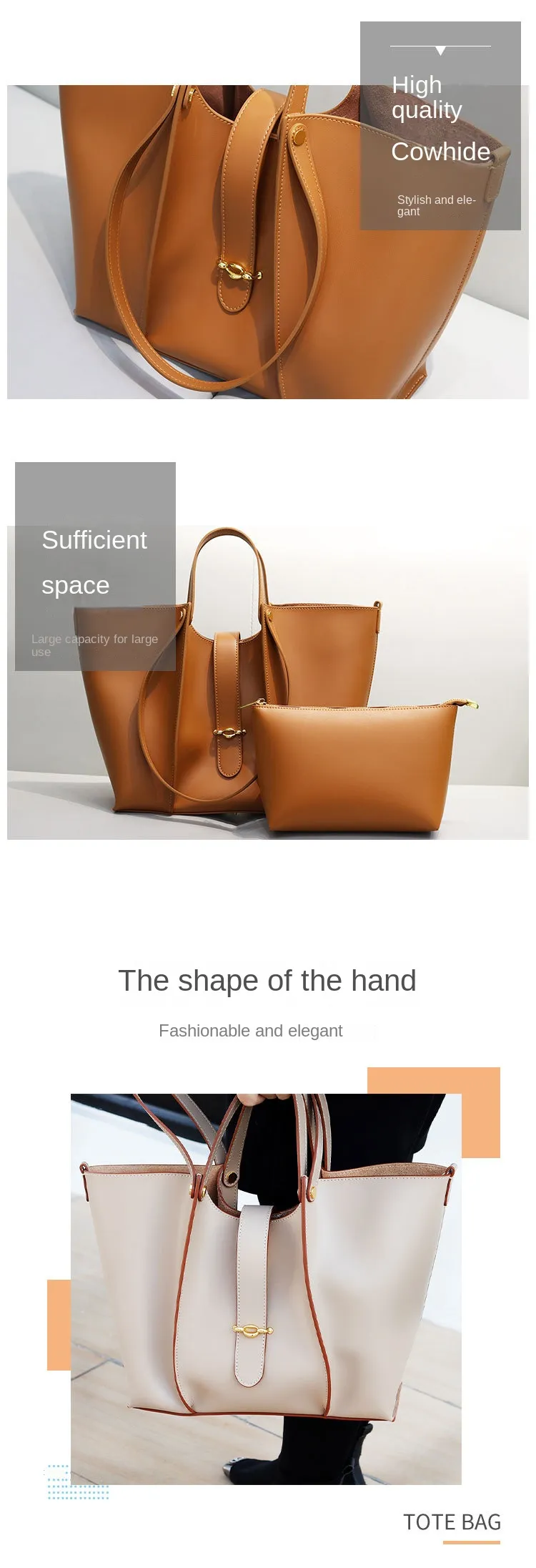 Abendtaschen Echtes Leder Tote Damentasche Herbst- und Wintermode Lässige Handtasche Schulter Große Kapazität Crossbody_voghion.com