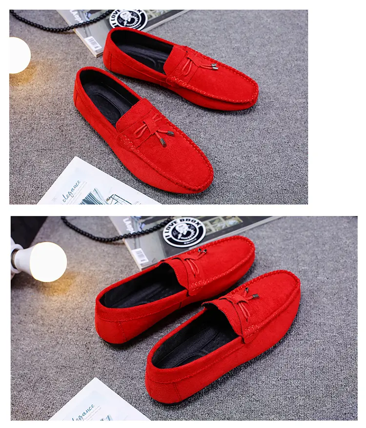 Men Suede Low Top Loafers Slip On Lazy Shoes Soft Sole Comfortable Driving Casual Peas Shoes Daily Wear_voghion.com