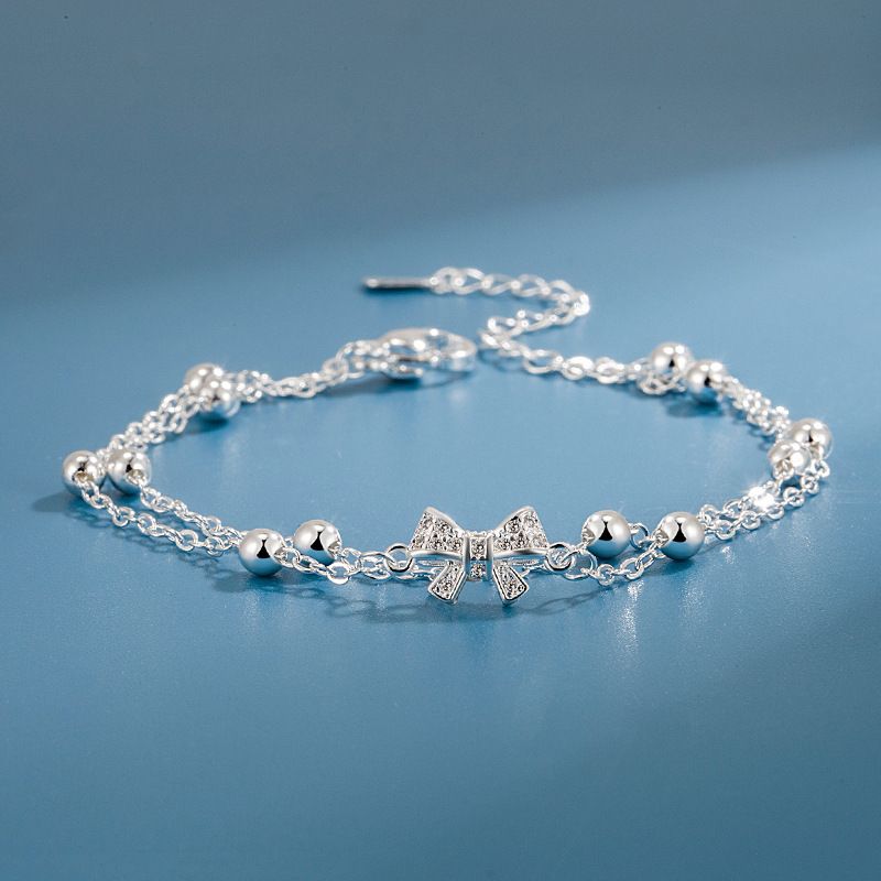 Prachtige armband met dubbele laag en strikontwerp, vriendschapsarmbanden met kralen, verstelbare, sterke sieraden voor vrouwen_voghion.com