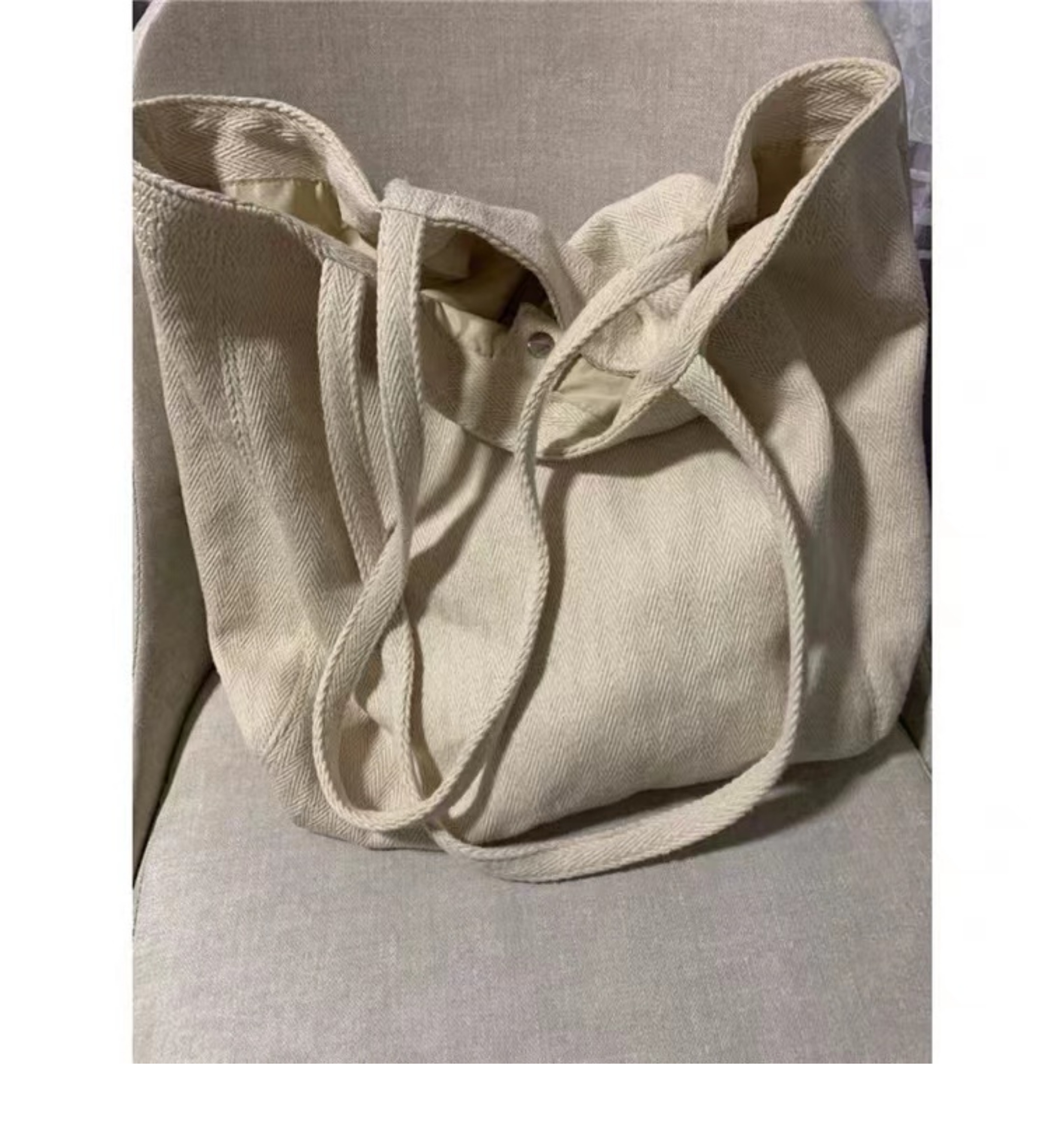 2024 New Handheld Single Simple Commuting Canvas Women's Twill Tote Casual Korean Edition Large Capacity Shoulder Bag_voghion.com