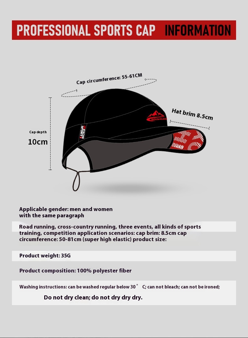 Gorra de running transpirable para deporte al aire libre y sol_voghion.com